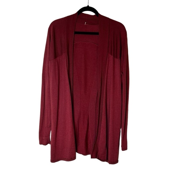 Lululemon Blissful Zen Sweater-So Merlot- Merino Wool Open Cardigan- Size 8 - Picture 3 of 12